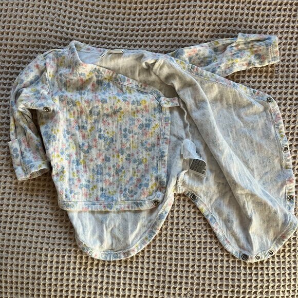 Janie & Jack set 3-6mo kimono top and pants with floral pattern - Picture 2 of 6